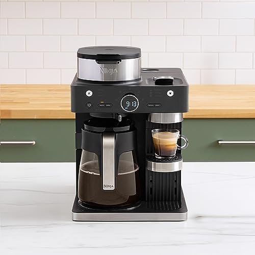 Ninja Espresso & Coffee Maker CFN601, 3 Brew Styles, Nespresso Compatible, Built-in Frother & 12-Cup Carafe