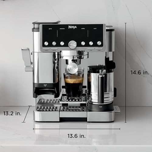 Ninja Luxe Café Pro Espresso Machine with Grinder & Frother - 4-in-1 Coffee Maker for Espresso, Drip, Cold Brew