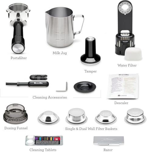 Breville Barista Pro BES878BSS Espresso Machine with Grinder & ThermoJet, Brushed Stainless Steel