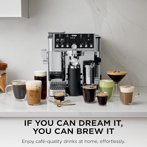 Ninja Luxe Café Pro Espresso Machine with Grinder & Frother - 4-in-1 Coffee Maker for Espresso, Drip, Cold Brew