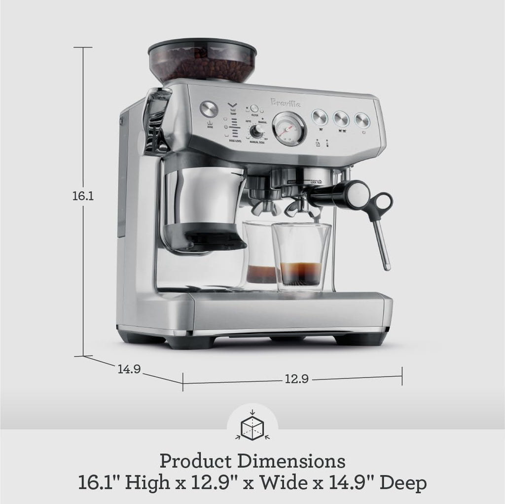 Breville Barista Express Impress BES876BSS Espresso Machine with Grinder & Auto Dosing, Brushed Stainless Steel