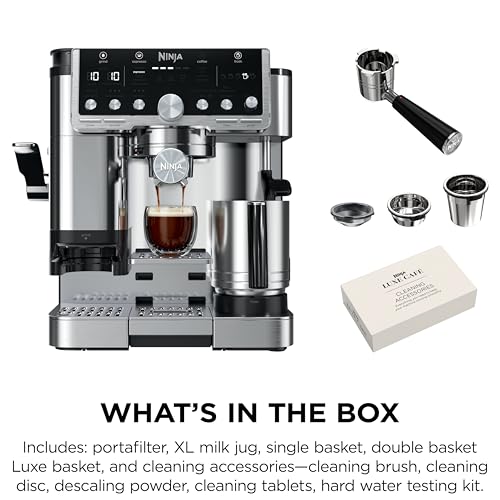 Ninja Luxe Café Pro Espresso Machine with Grinder & Frother - 4-in-1 Coffee Maker for Espresso, Drip, Cold Brew