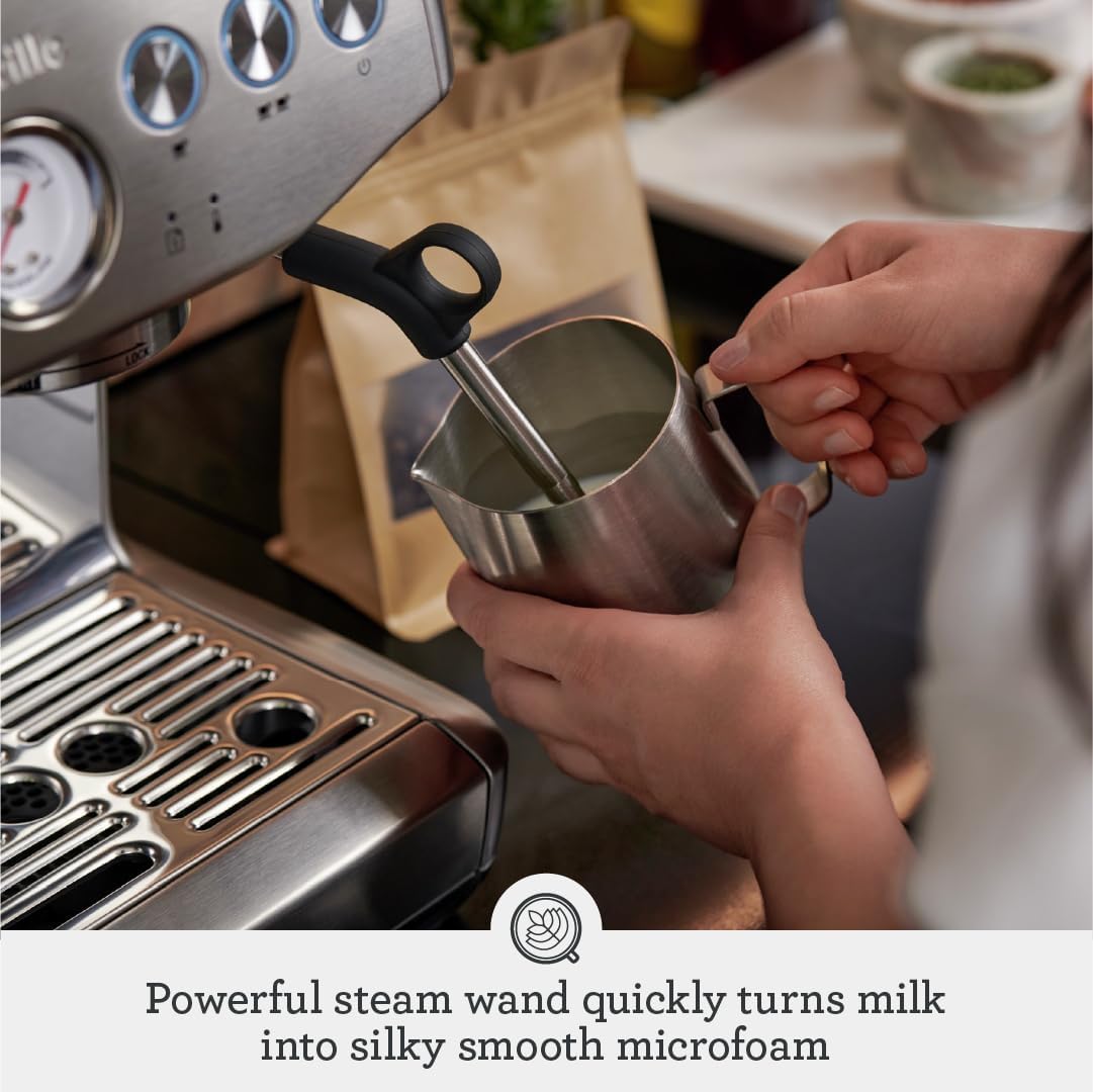 Breville Barista Express Impress BES876BSS Espresso Machine with Grinder & Auto Dosing, Brushed Stainless Steel