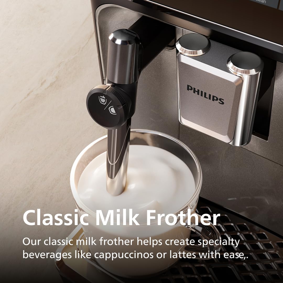 Philips 3300 Fully Automatic Espresso Machine with Grinder & Milk Frother - 5 Hot & Iced Coffee Presets