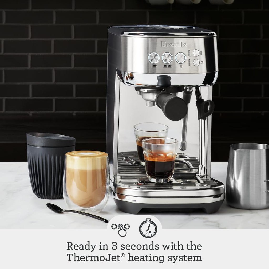 Breville Bambino Plus Espresso Machine BES500BSS, Automatic Milk Frother, 64oz Tank, Brushed Stainless Steel