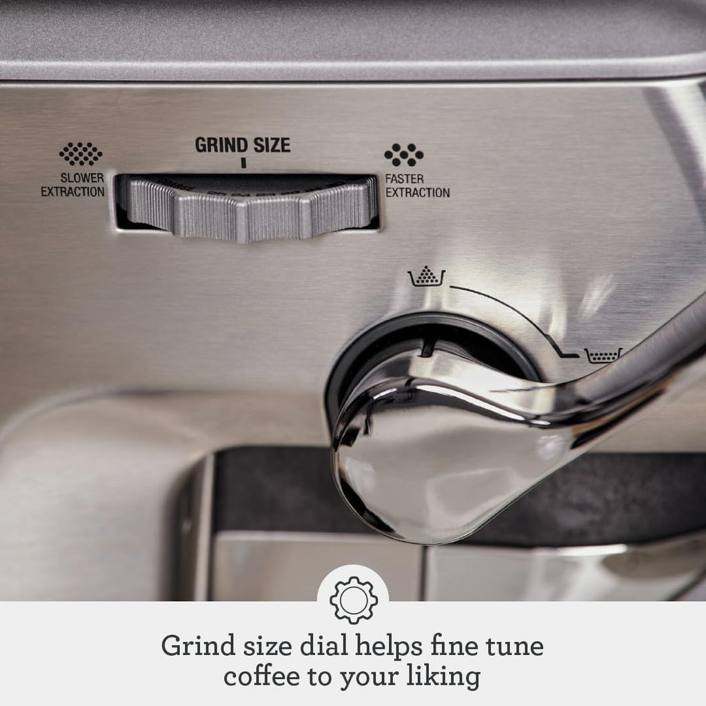 Breville Barista Express Impress BES876BSS Espresso Machine with Grinder & Auto Dosing, Brushed Stainless Steel