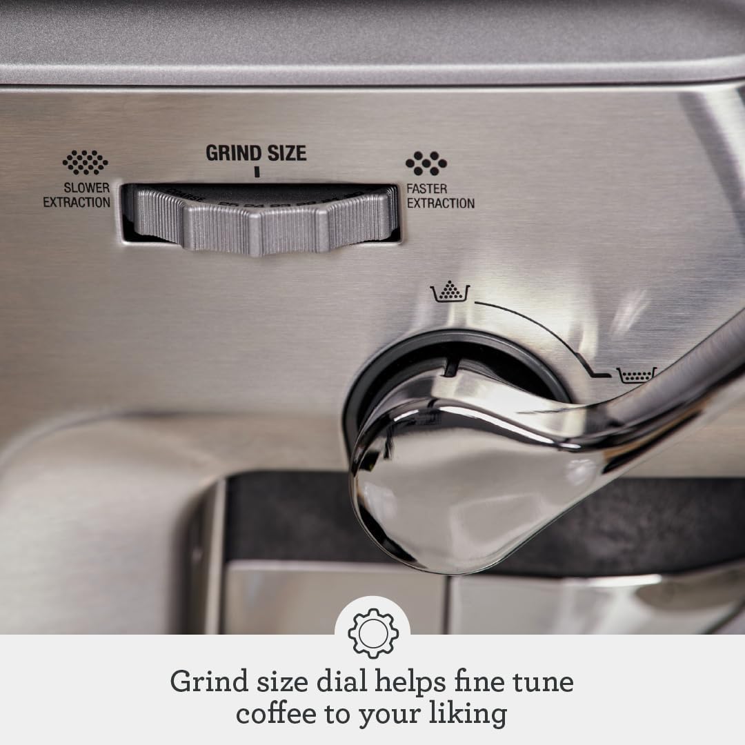 Breville Barista Express Impress BES876BSS Espresso Machine with Grinder & Auto Dosing, Brushed Stainless Steel