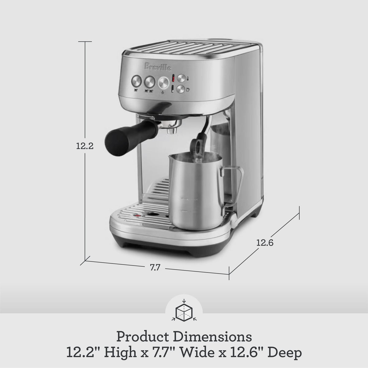 Breville Bambino Plus Espresso Machine BES500BSS, Automatic Milk Frother, 64oz Tank, Brushed Stainless Steel