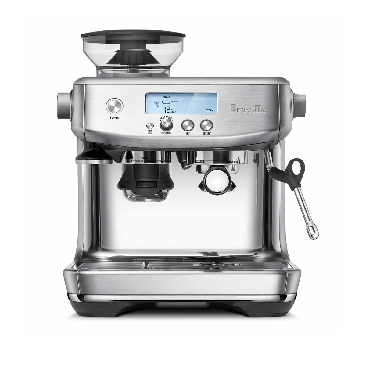 Breville Barista Pro BES878BSS Espresso Machine with Grinder & ThermoJet, Brushed Stainless Steel