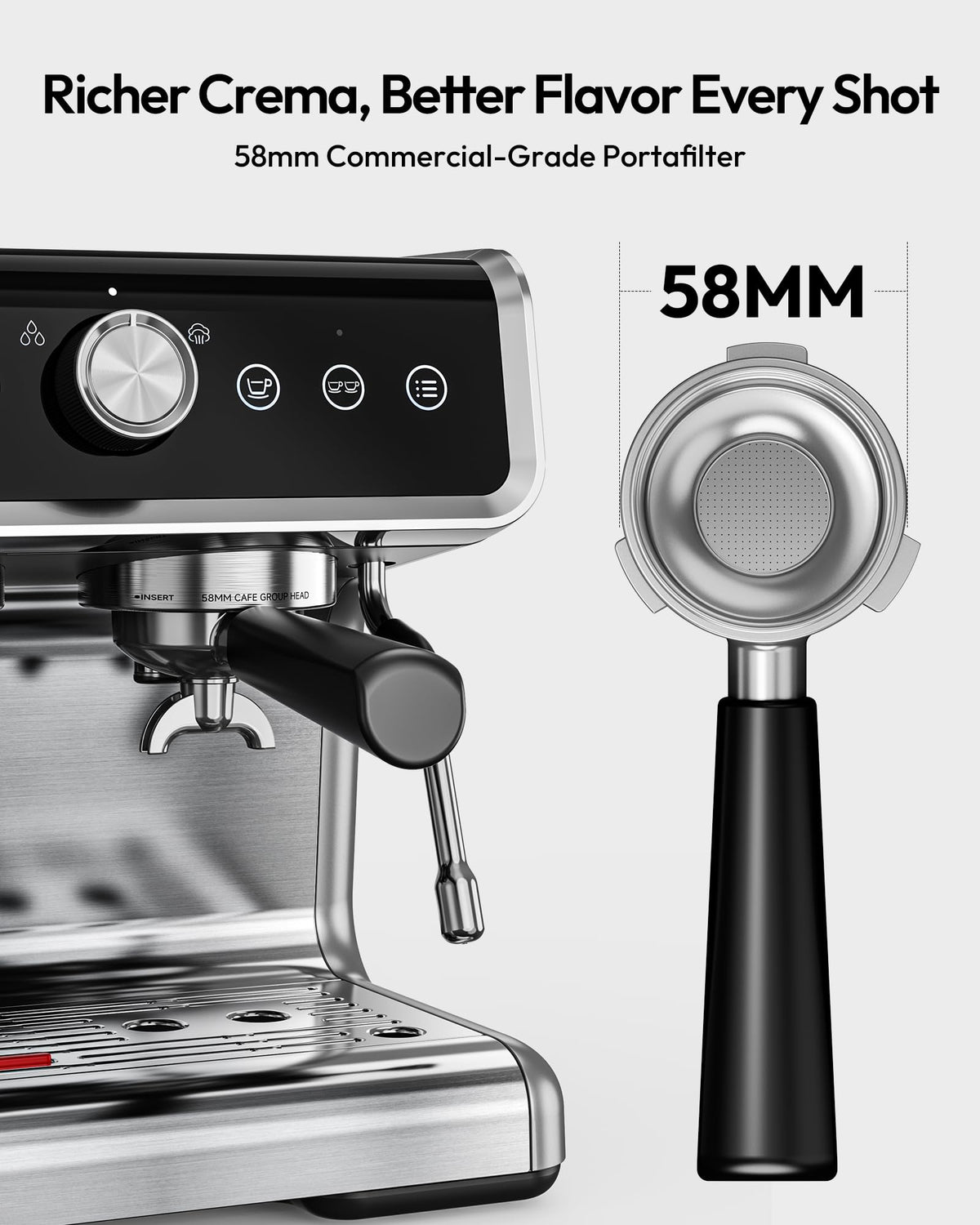 EUHOMY 20 Bar Espresso Machine with Grinder & Milk Frother – Professional Home Coffee Maker