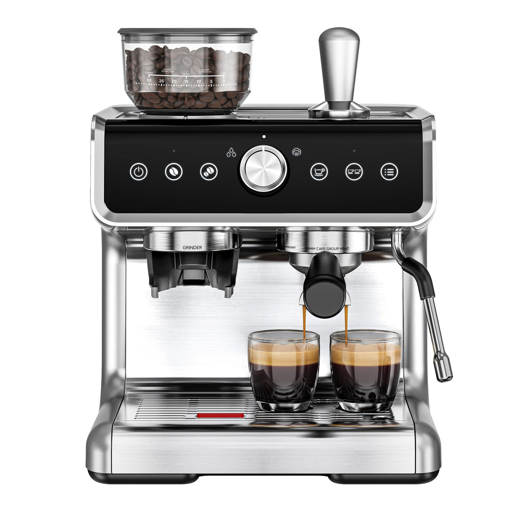 EUHOMY 20 Bar Espresso Machine with Grinder & Milk Frother – Professional Home Coffee Maker