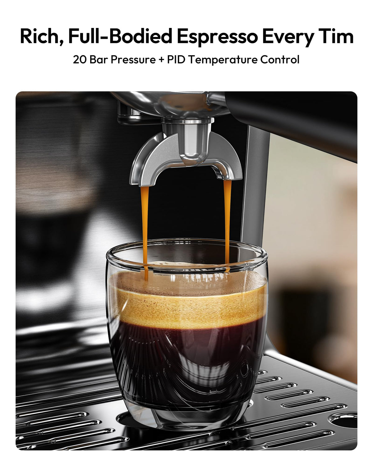 EUHOMY 20 Bar Espresso Machine with Grinder & Milk Frother – Professional Home Coffee Maker