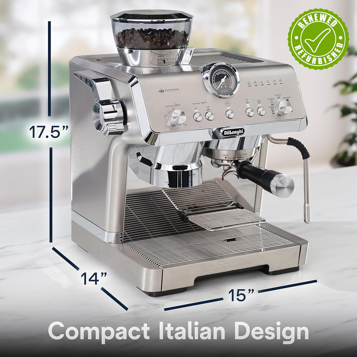 De'Longhi La Specialista Opera Espresso Machine EC9555M with Grinder & Cold Brew (Renewed)
