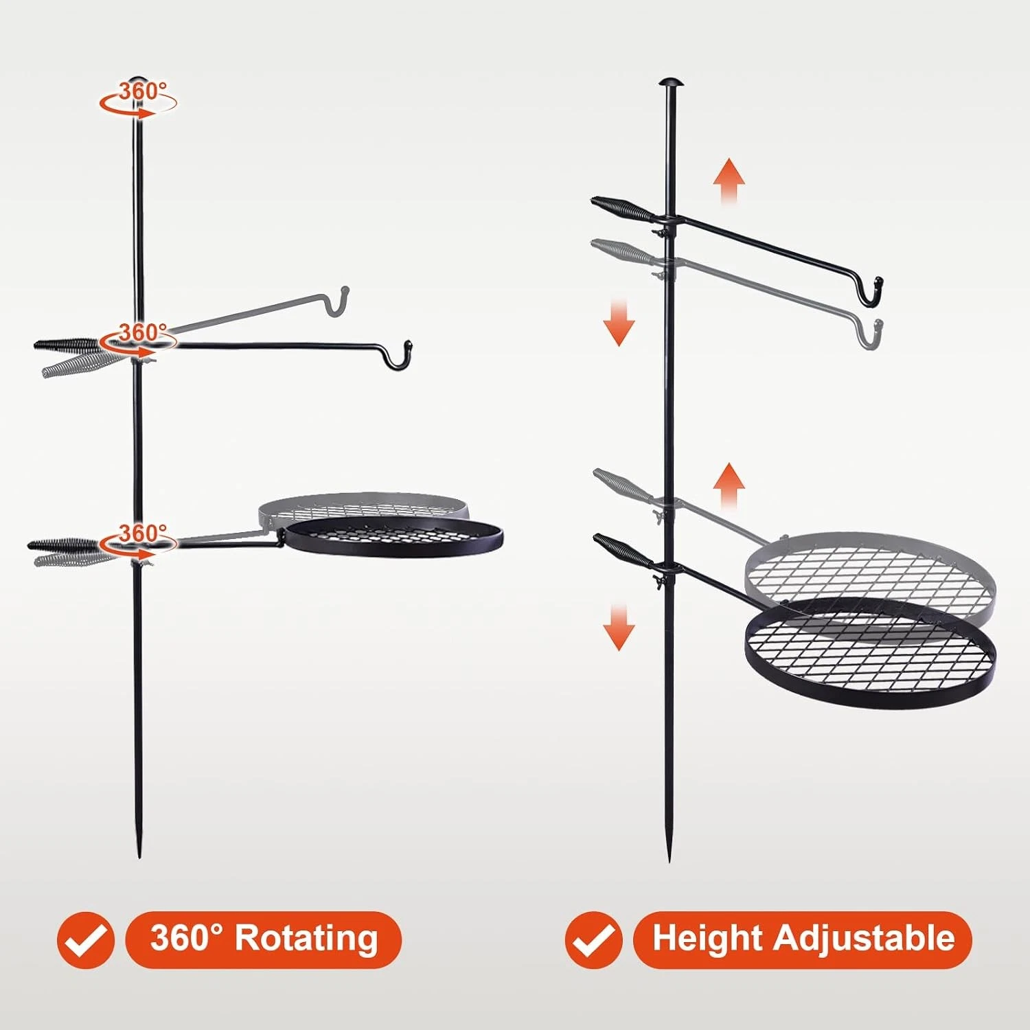 Camping Swivel Outdoor Grill (Portable Fire Cooking Grill) - Image 4