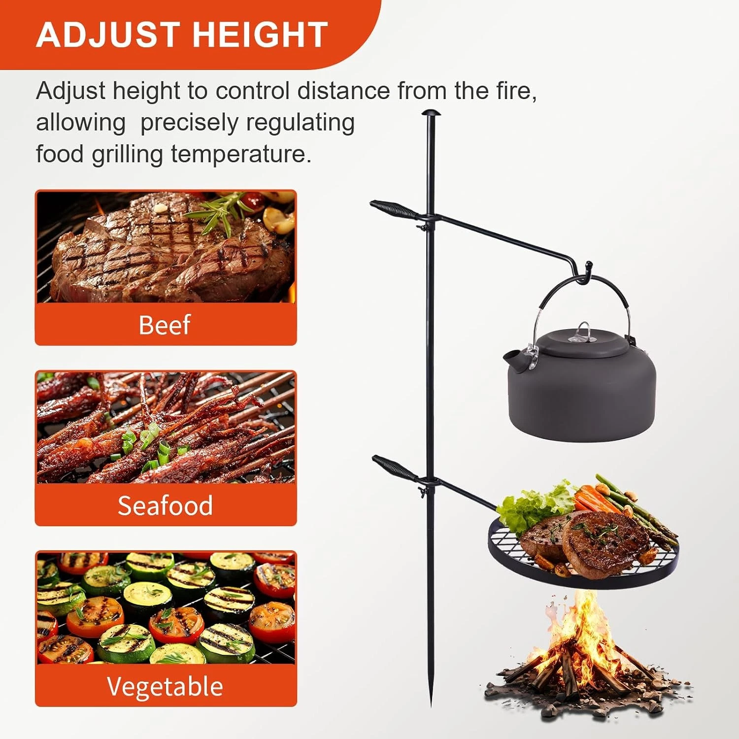 Camping Swivel Outdoor Grill (Portable Fire Cooking Grill) - Image 5